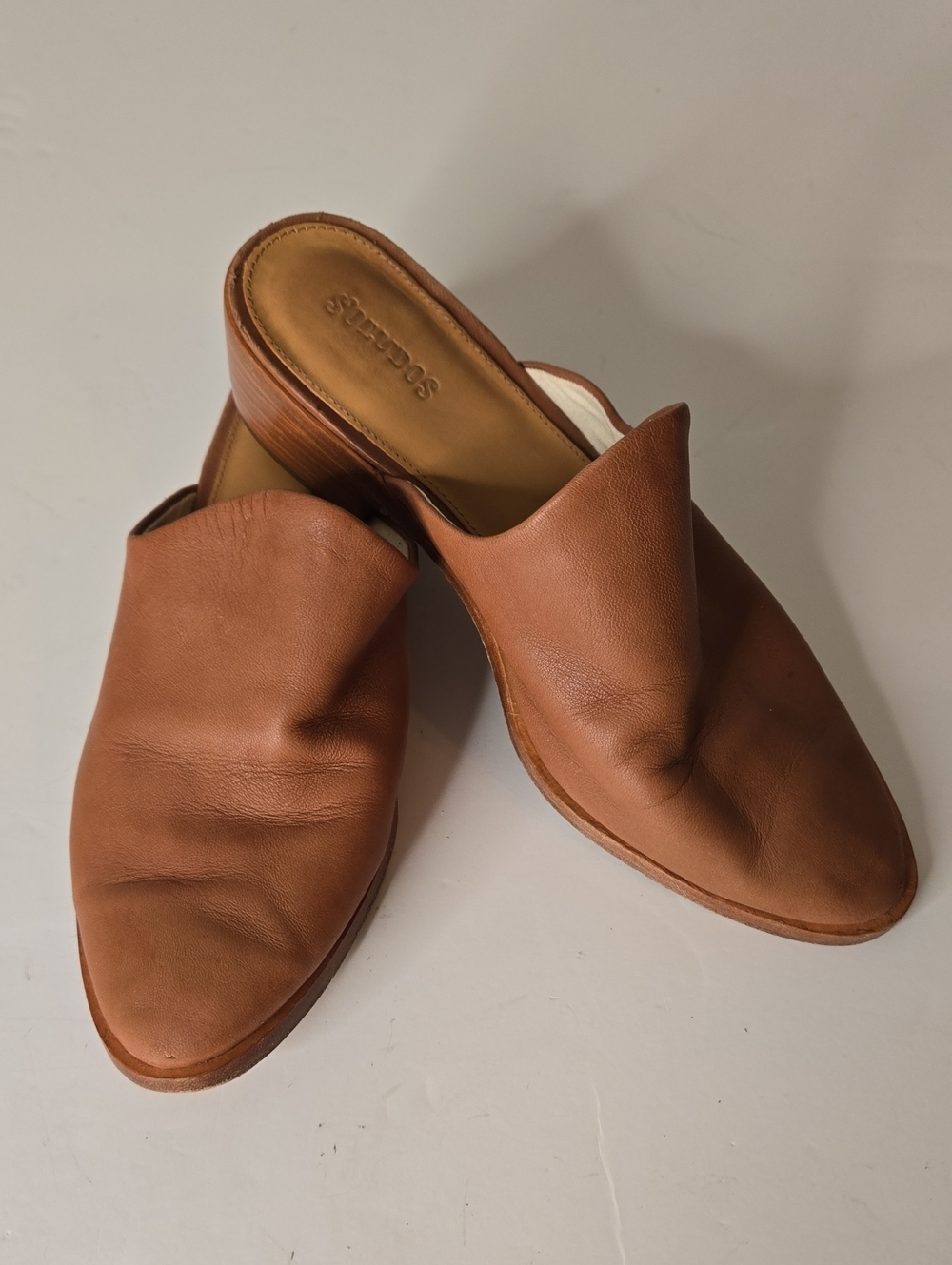 Soludos Brown Leather Mule Shoes Size 9 - Picture 12 of 12